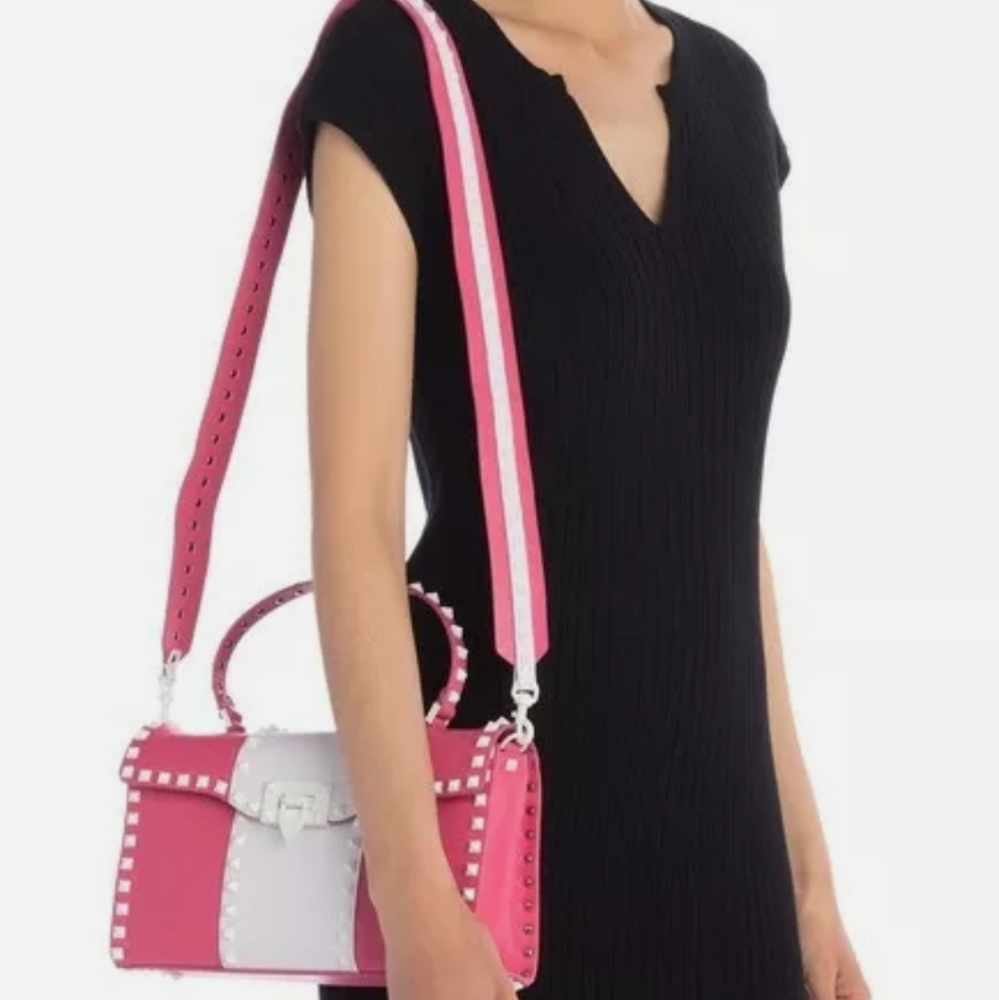 Valentino 2tone Studded top handle bag